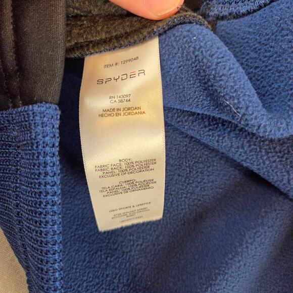 Spyder Men’s XXL 1/4 Zip Pullover Blue Black Yellow Performance Fleece - Picture 14 of 16